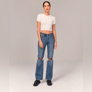 Abercrombie distressed low rise jeans